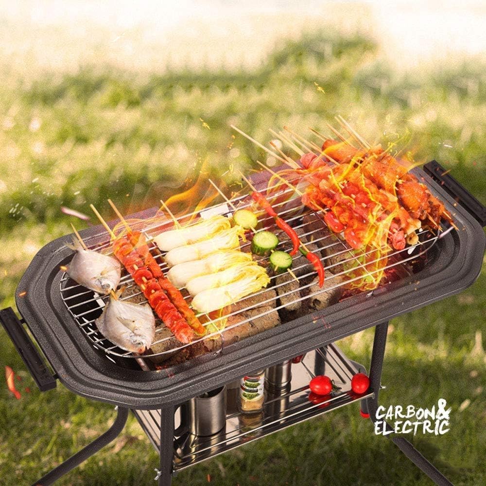 review LBSX BBQ Barbecue Grill Home Smokeless Electric Grill Stainless Steel Electric Charcoal Dual-Purpose Multi-Purpose Grill