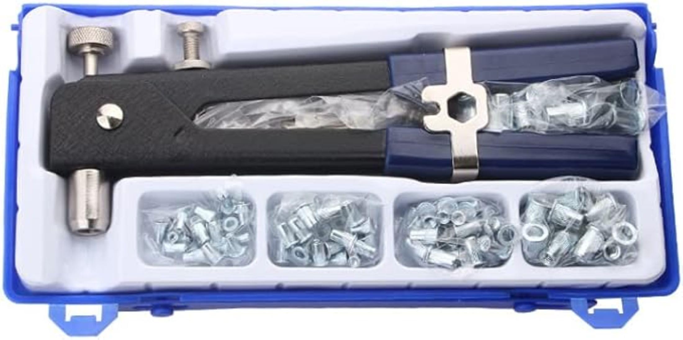 86PCS Hand Riveter Set, Rivet Nut Tool Kit Including M3/M4/M5/M6/M8 Threaded Rivet Nut and Mandrel