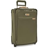 Briggs &amp; Riley Baseline Essential 2-Wheel Softside Carry-On, Olive | Integrated Garment Carrier, Front Opening Pocket, Telescoping Handle, Spinner Wheels, Meets Most Airline Carry-On Requirement