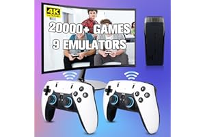 LOGOPLAY Retro Game Console, 64G Nostalgic Stick Game, 4K HDMI Output Plug and Play Classic Video Built in 20000+ Games, Wireless TV with 9 Emulators, Dual 2.4G Wireless Controllers