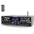 Pyle Wireless Bluetooth Home Stereo Amplifier- Multi-Channel, 200W Power Amplifier, Home Audio Receiver System w/ Optical/ Phono/ Coaxial, FM Radio, USB/SD,AUX, RCA, Mic in, Antenna, Remote- PDA4BU.5