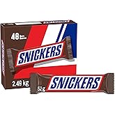SNICKERS, Peanut Milk Chocolate Candy Bar, Full Size Bar, 52g (Pack of 48)
