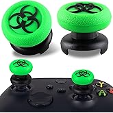 Playrealm FPS Thumbstick Extender & 3D Texture Rubber Silicone Grip Cover 2 Sets for Xbox Series X/S & Xbox One Controller(BioH Green)
