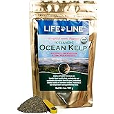 Life Line Organic Ocean Kelp Powder for Cats, Dogs, Livestock, and Horses &ndash; Natural Iodine Supplement for Healthy Skin, Coat, and Teeth &ndash; Reduces Plaque &amp; Increases Metabolism - 8 oz