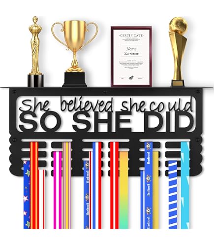Allied Medal Hanger - 'She Believed She Could So She Did' Wall Display For Race Medals & Awards - View #8