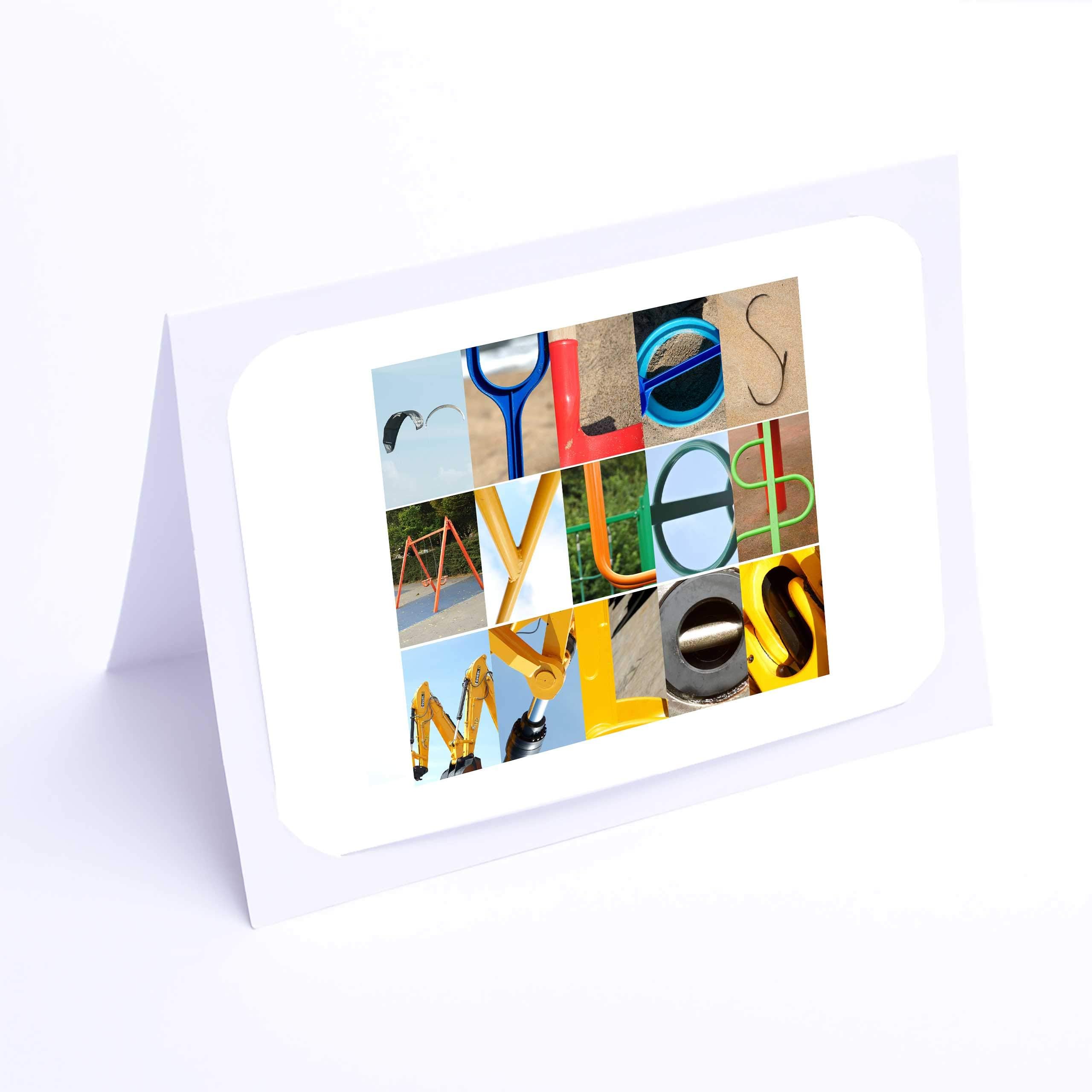 Personalised Cards Myles Boys 7x5 Photo Greeting Card K Z Names