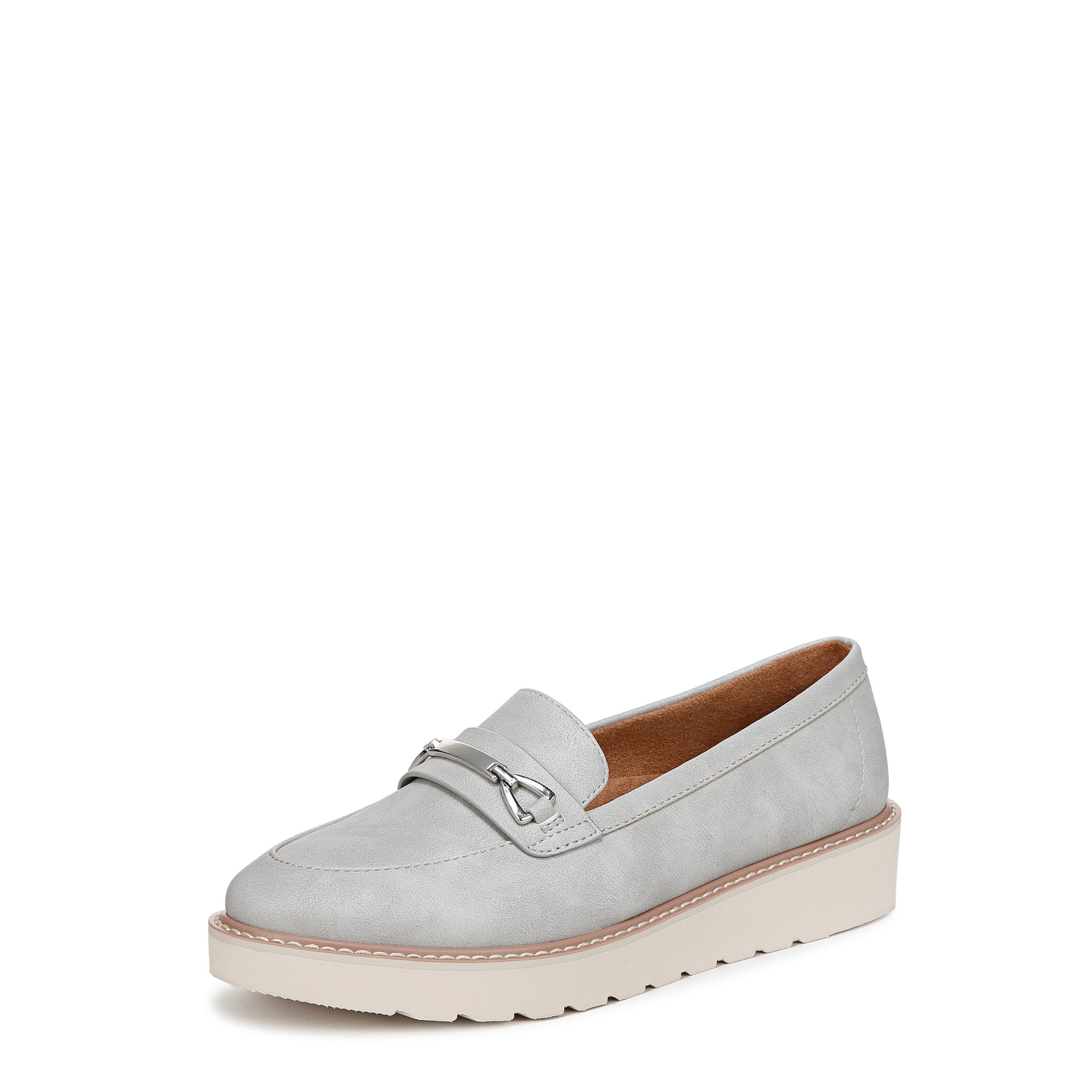 Naturalizer Womens Elin Loafer Grey Soft Metallic 7 W