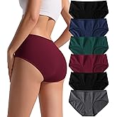 PNQUNZ Cotton Hipster Panties Women: 6-Pack Soft Full Coverage Mid Rise Underwear for Everyday Comfort