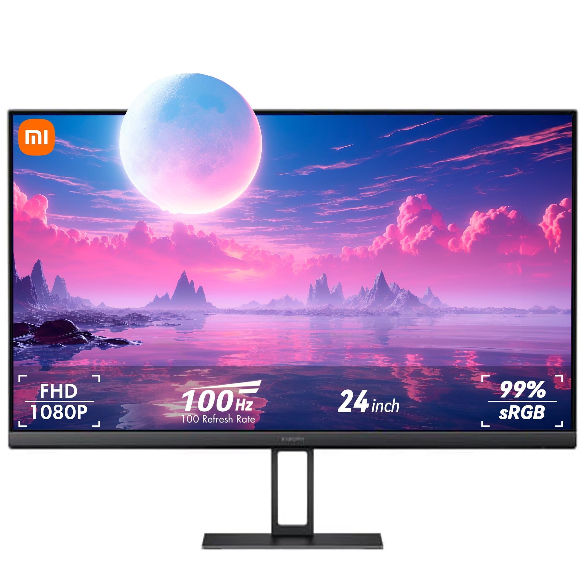 Monitor Xiaomi A24i de 61 cm, alta tasa de actualización 100 Hz, visualización dura IPS, ultradelgado de 7.5 mm, resolución FHD de 1,080p, ∆Е<24 calibración de color de fábrica, compatible con DP 1.4