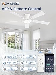 ZMISHIBO 52 Inch Ceiling Fan with Light, App&Remote