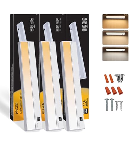 Ansen Hardwired Under Cabinet Lighting, 24in 18W LED Light for