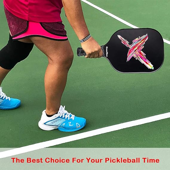 Amazon.com : Pickleball Paddle, Graphite Pickleball Racquets Lightweight 8ounce Composite Core Sweat Absorbent Cushioned Grip Edge Guarded, Full Cover Case ...