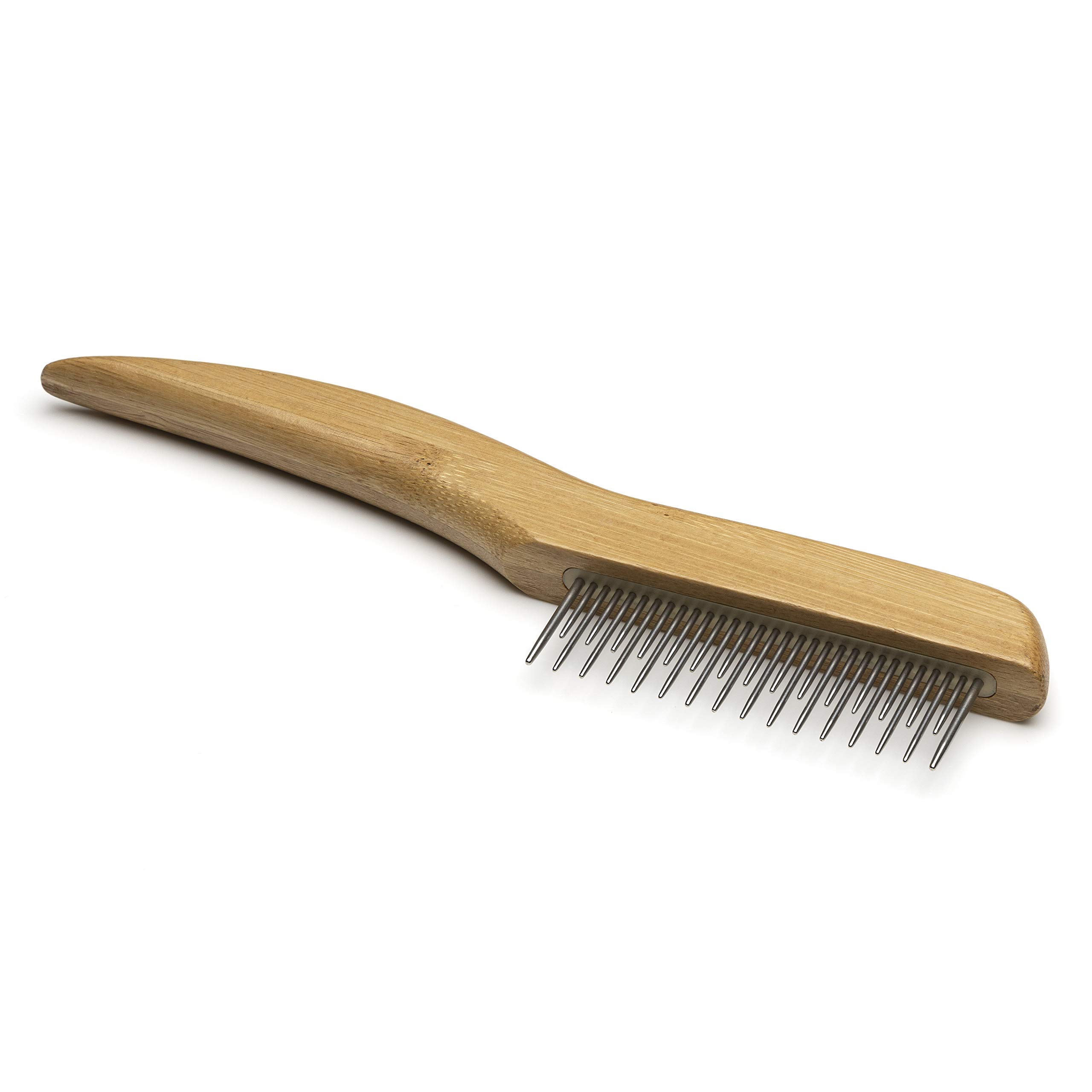 Mikki Bamboo Anti-Tangle Shedding Comb for Dog, Cat, Puppy,Removes Knots, Matts, Tangles, Dead Hair,Brown