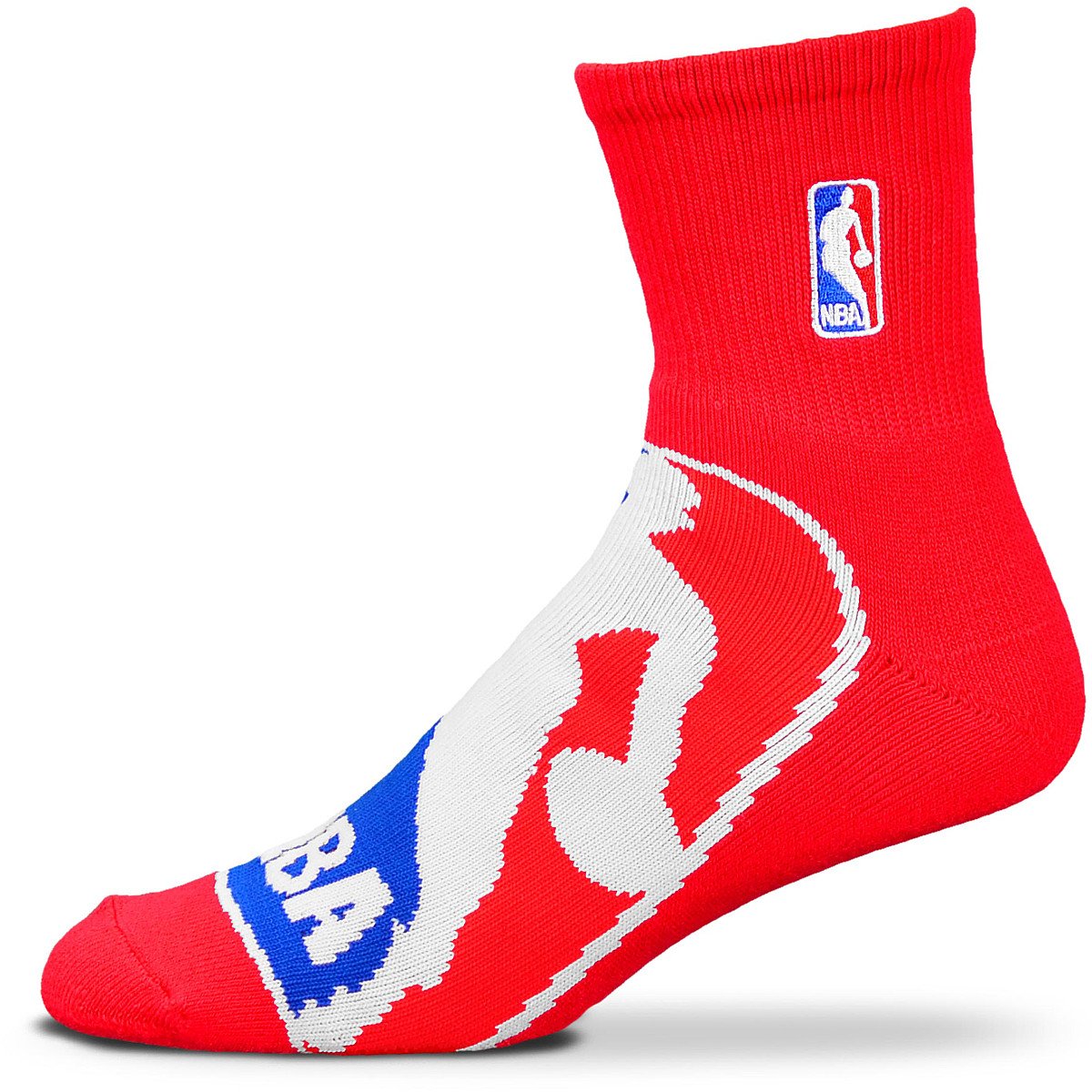 Fore Bare Feet BIG NBA Logo Red Quarter Socks Size Large 8
