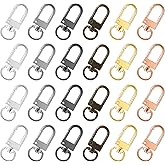 24 PCS Metal Lobster Claw Clasps 6 Colors Swivel Clasps Lanyard Snap Hooks Strap with Key Rings for Bag Key Chains Connector Jewelry DIY Making Supplies