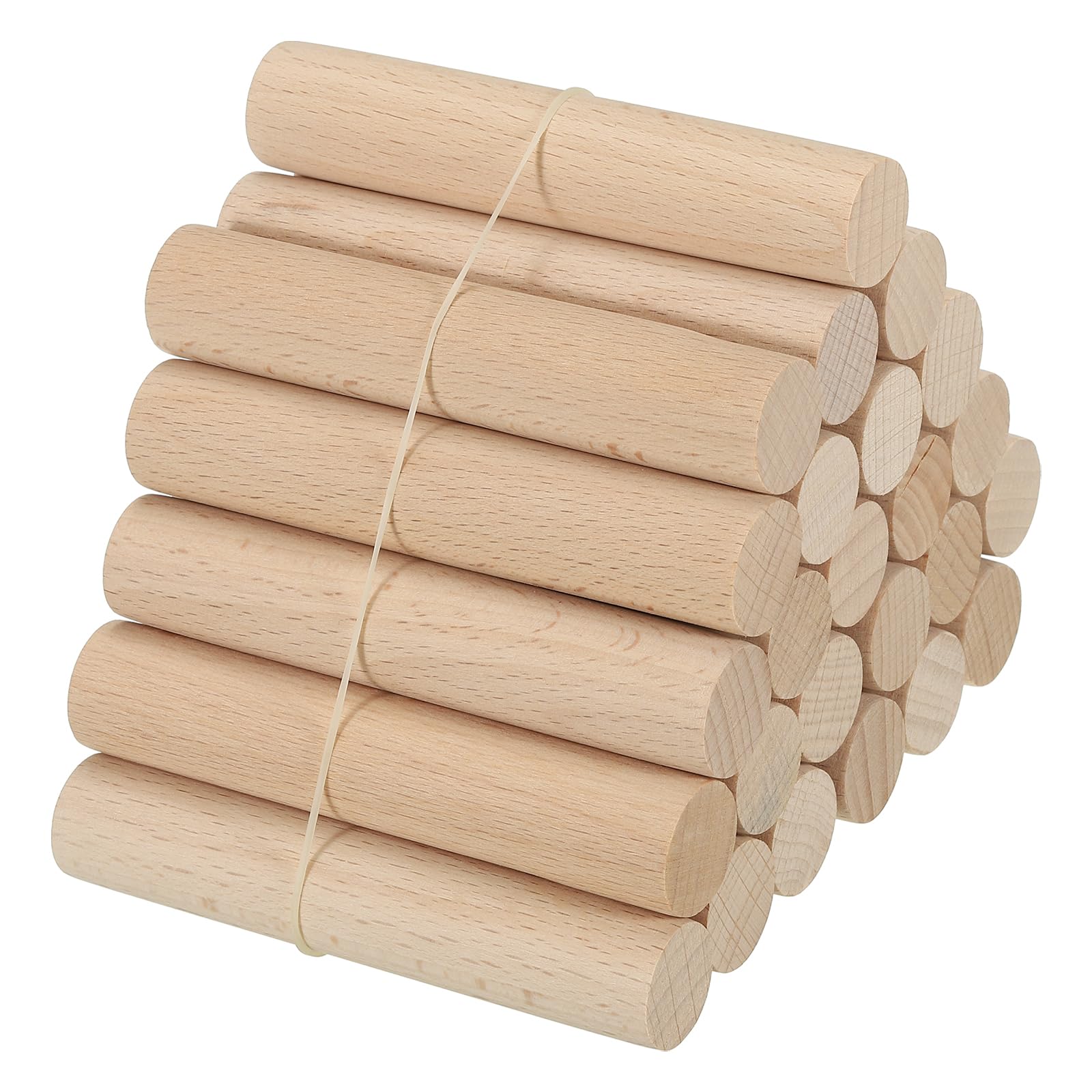 PATIKIL 3/4 x 4 Inch Dowel Rods Wood Sticks, 25 Pcs Unfinished Wooden Dowel Rods Round Dowels Hardwood Sticks for DIY Crafts and Home Decor, Natural