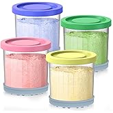 SWANTIARA Creami Containers Replacement for Ninja Creami Pints and Lids - 4 Pack, 16oz Cups Compatible with NC300 NC301 NC299AMZ Series ninja creamy Ice Cream Maker, Creami ninja accessories