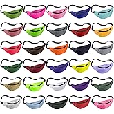 Saintrygo Neon Fanny Packs Adjustable Waist Fanny Bags Assorted Color Oxford Cloth Waist Pack with Zipper for Women Men Workout Traveling Running Outdoor Rave 80s 90s Party Supply, 30 Colors(30 Pcs)