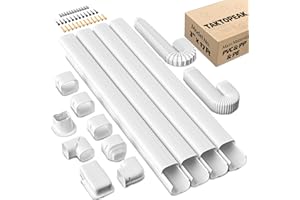 TAKTOPEAK 3'' 17 Ft [Quick Installation] PVC Decorative Line Cover Kit for Ductless Mini Split Air Conditioners, Central AC and Heat Pump Systems