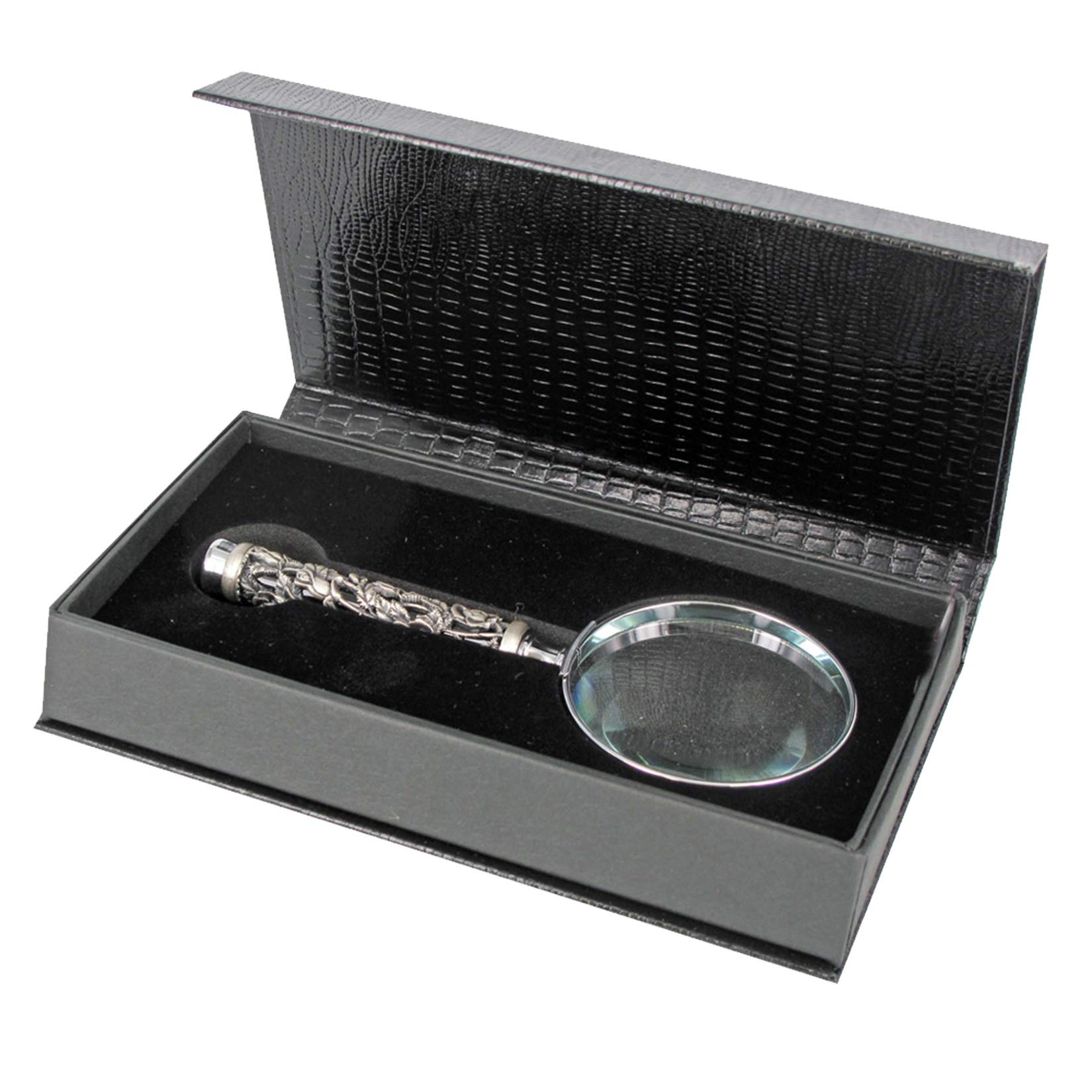Carmani - Handheld Magnifier with 3D metal Dragon pattern