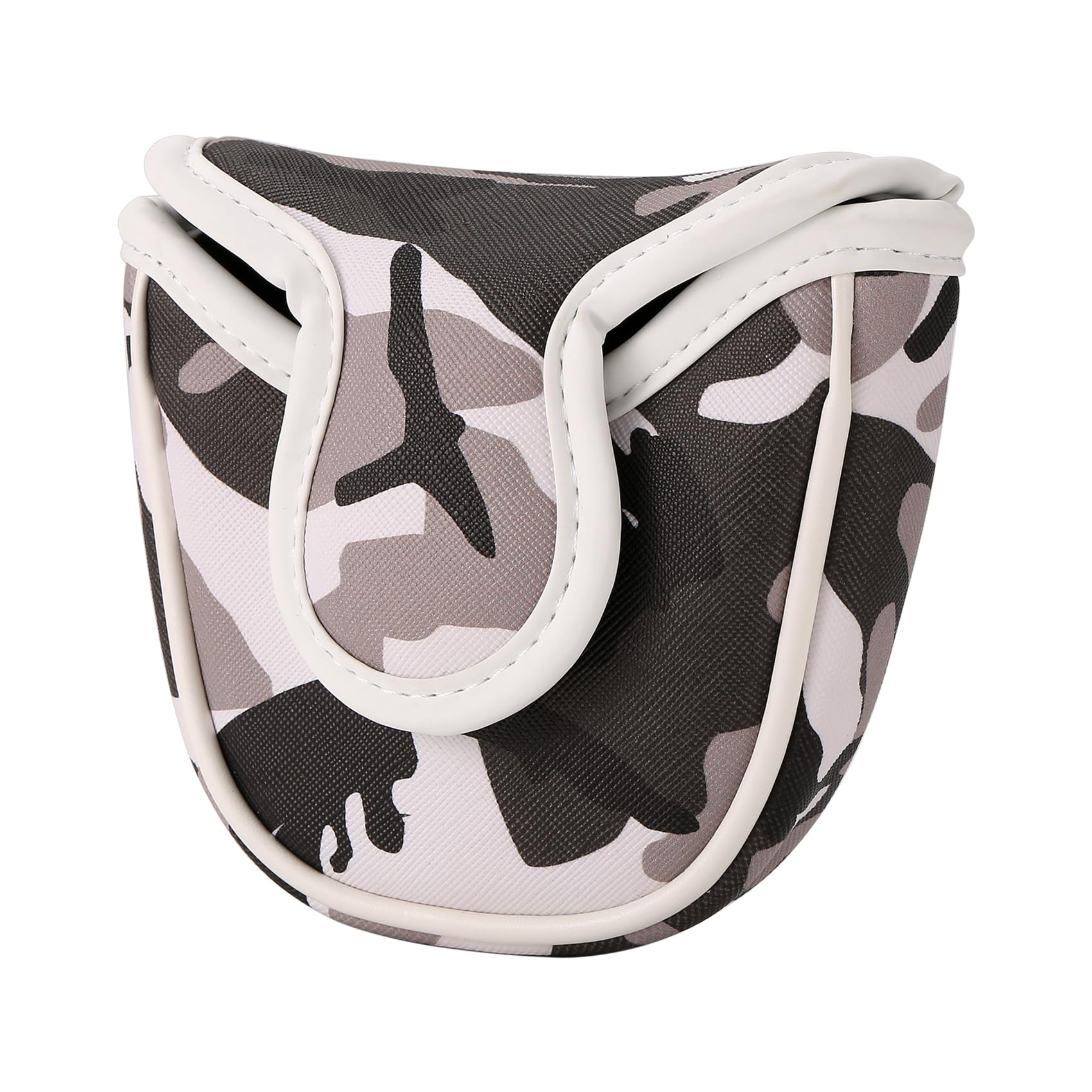 Booplic Golf Club Cover Grey PU Leather Magnet Golf Mallet Putter Cover Golf Club Putter Headcovers