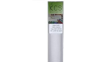 KCS 2 pc of 15" x 18" Counted Cross Stitch Cotton Aida Cloth Needlework Fabric (White, 14CT)