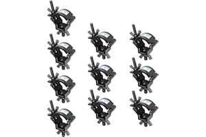 MOUNTAIN_ARK 10 Pack Stage Light O Clamp Fit 1-1/4" to 1-3/8" OD Pipe or F24 Truss, DJ Lighting Truss Mount Hook, Load 165 lb, Black