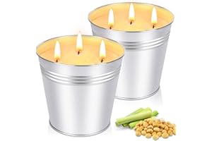 AOTTOM Citronella Candles Outdoor - Large 2 x 17oz Citronella Candle for Home Patio up to 200 Hours Burning, 3-Wick Natural Soy Wax Candle for Outside Garden Yard Balcony, Summer Camping Candle