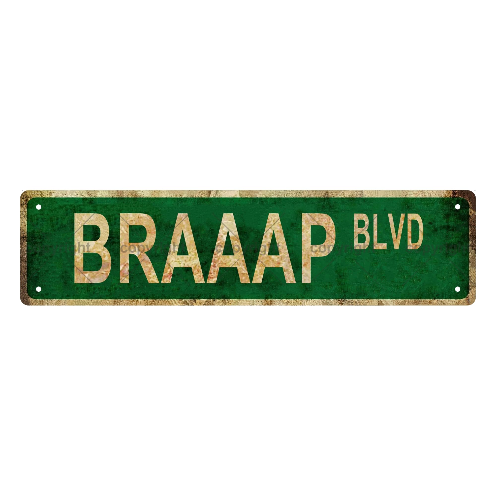 BRAAAP BLVD Vintage Metal Tin Sign, Street