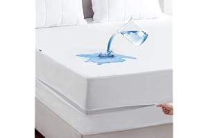 Bedsure Waterproof Mattress Protector Twin Size, Zippered Mattress Encasement for Bed, Breathable & Noiseless Mattress Cover Six-Sided 12 inches Deep