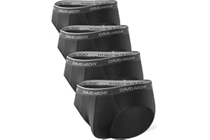 DAVID ARCHY Men's Underwear Briefs Rayon Made from Bamboo Wicking-Moisture Support Pouch Soft Underwear for Men 4 or 7 Pack