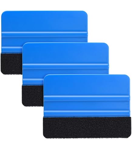 BokWin 4Pcs Soft Rubber Squeegee Set - For Car Vinyl Wrapping, Window Tint, Glass Cleaning, Black & Yellow Blades