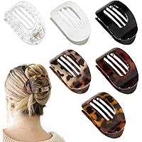 4" Large Round Flat Hair Clips for Women - Strong Hold Lay Down Claw Clamps Hair Barrettes Alligator Clip for Thick Thin Hair