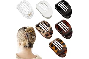 4" Large Round Flat Hair Clips for Women - Strong Hold Lay Down Claw Clamps Hair Barrettes Alligator Clip for Thick Thin Hair