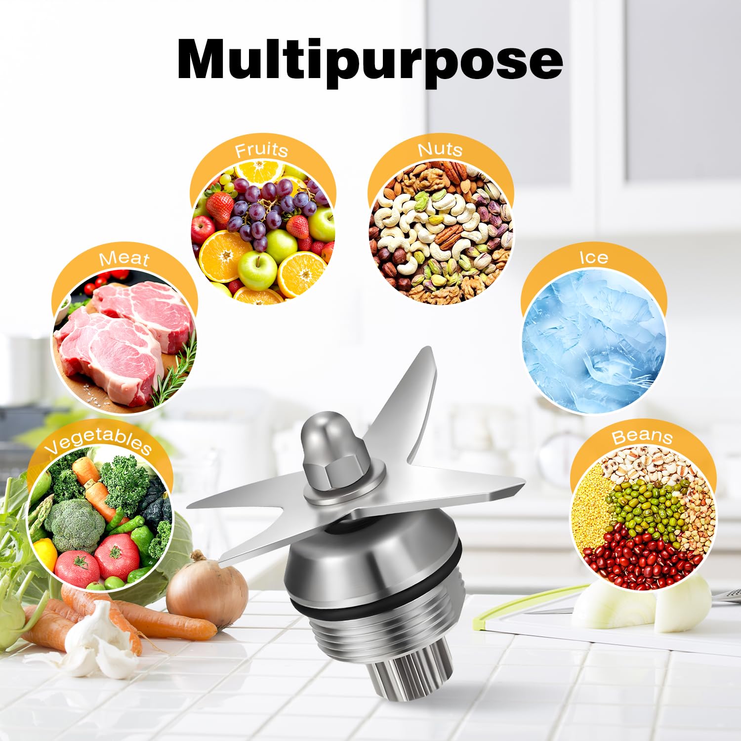 Blender Replacement Wet Blade Kit (4-Piece) - Compatible with Vitamix 5200 Series 32 oz & 64 oz Containers - Includes Drive Socket, Nut Wrench & Repair Tools for Blender Mixer