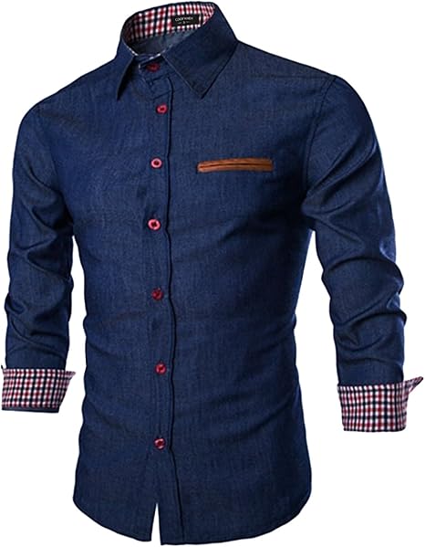 blue denim dress shirt mens