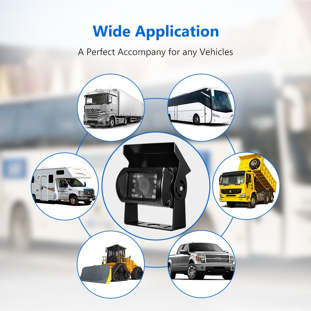 COOCHEER Backup Camera HD Rear View Reverse Backup Parking Camera CMOS IP68 Rating Waterproof Camera with 18 Night Vision,Parking Assistance System for Cars Bus Trucks