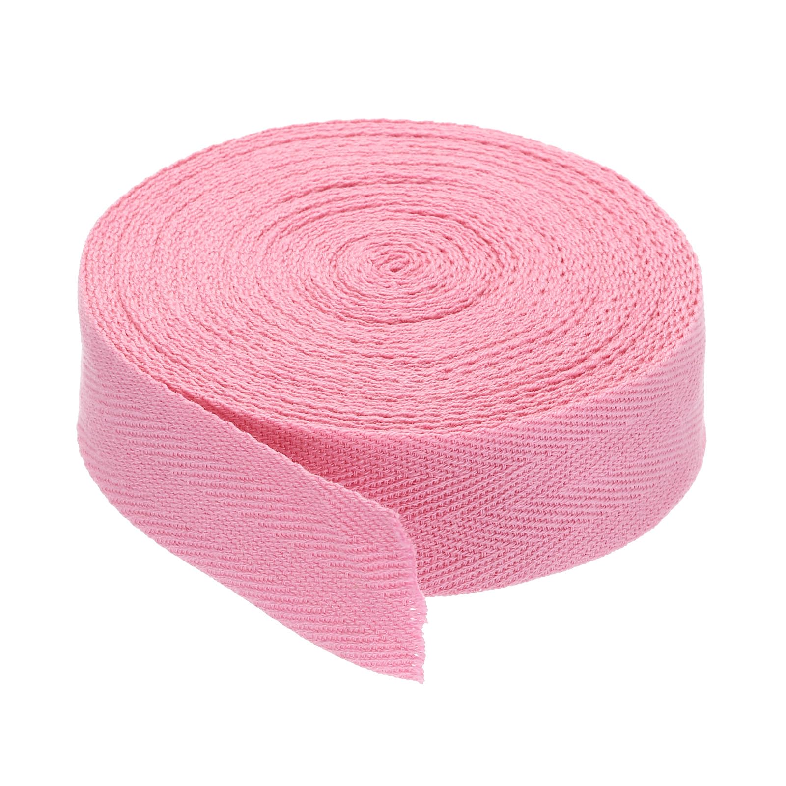PATIKIL 1"/2.5cm Cotton Twill Tape 10 Yards Cotton Ribbon Bias Binding Tape Herringbone Webbing Trim for Sewing Gift Wrapping Craft DIY Pink