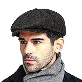 Men's Vintage Newsboy Gatsby Hat Blend Wool Flat