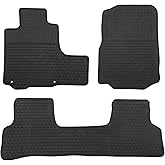 Matericuo Car Floor Mats Custom Fit for Honda CRV 2007-2011 Full Black Rubber Auto Liner Mats All Weather Protection Heavy Duty Odorless