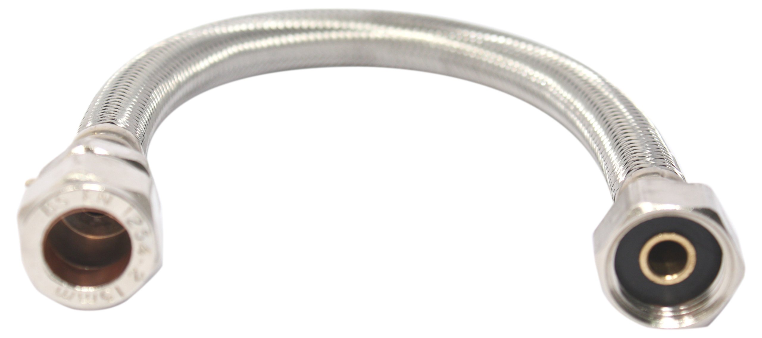 PLUMB-PAK PF95-2AMZ Compression Flexible Tap Connector 15mm x 1/2inch x 300mm - Pack of 2