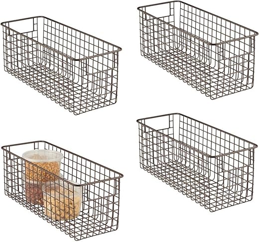Amazon Com Mdesign Narrow Farmhouse Decor Metal Wire Food Storage