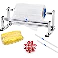 Consfly Stretch Film Wrap Dispenser with Cutter, 13.78 inch Table Stretch Film Wrapping Machine, Manual Stainless Steel Industrial Commercial Packing Machine