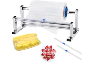 Consfly Stretch Film Wrap Dispenser with Cutter, 13.78 inch Table Stretch Film Wrapping Machine, Manual Stainless Steel Industrial Commercial Packing Machine