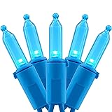 YULETIME 200 Blue LED Christmas Lights with Blue