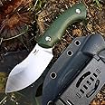 Watchman WF220 EDC Fixed Blade Knife 14C28N Blade Steel Micarta Handle with Kydex Sheaths for Outdoor Activities Camping (Green)