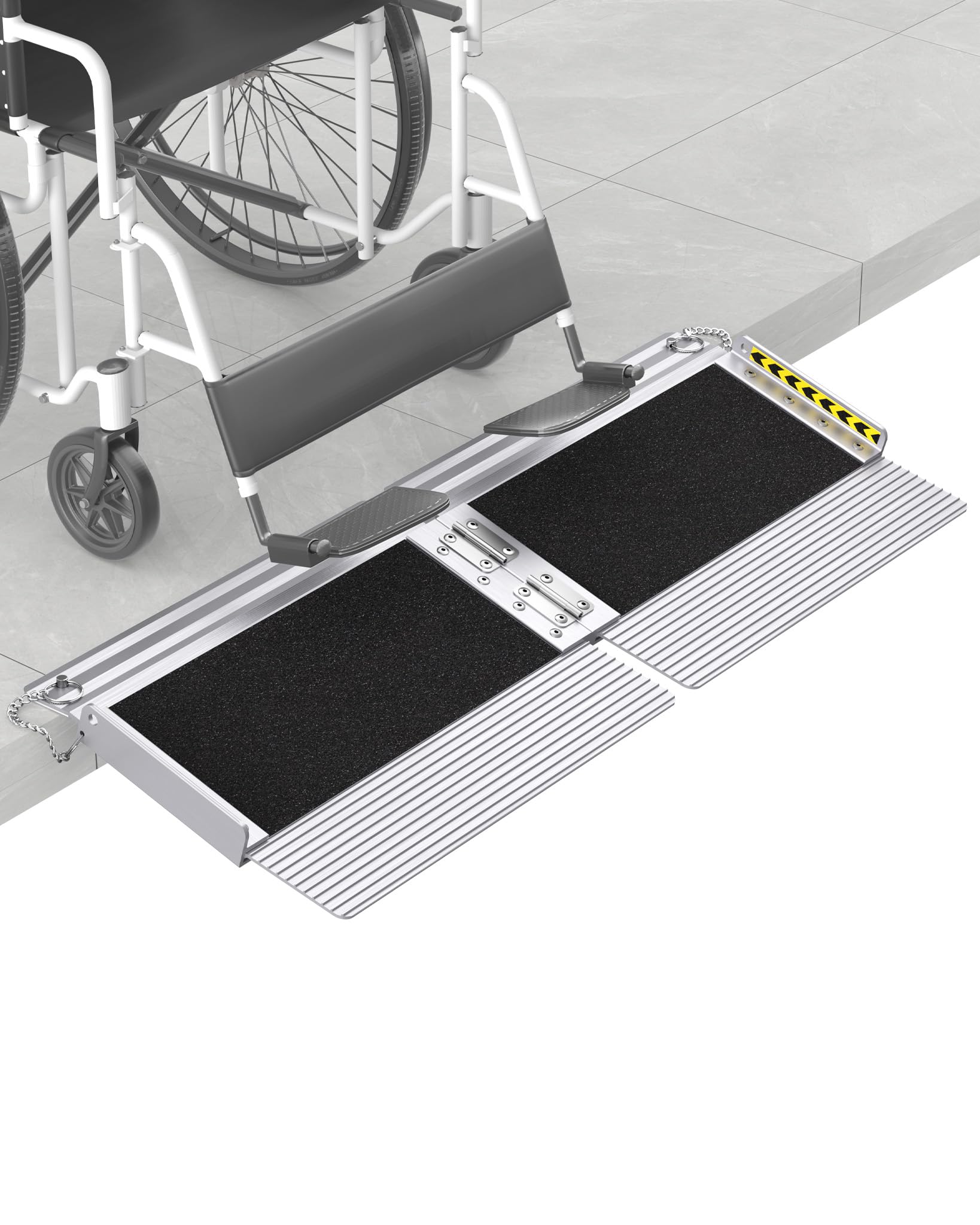 Photo 1 of FACHNUO 1 Feet Portable Threshold Ramp with Self-Adjusting Bottom, Wheelchair Ramp for Home Doorways, Non-Skid Handicap Ramp for Home Steps, Folding Wheel Chair Ramp, Maximum Applicable Height 2"