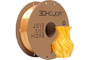3DHoJor Silk Gold PLA Filament 1.75mm, PLA Filament 1.75mm Silk Shiny 3D Printer Filament, 1kg Cardboard Spool (2.2lbs), Dimensional Accuracy +/- 0.03 mm, Fit Most FDM Printer