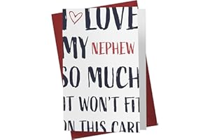 Karto Sweet and Funny Birthday Card for Nephew, Large 5.5 x 8.5 Nephew Birthday Card, Happy Birthday Nephew Card, Birthday Card Nephew, This Much Nephew