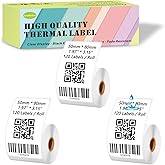 Lemketan 50mm x 80mm Thermal Labels, 1.97'' x 3.15'' Label Maker Tape Refill, Weatherproof & Tear-Resistant Thermal Stickers Compatible for Phomemo M110, Supvan T50M Pro [120 Labels/Roll x 3]